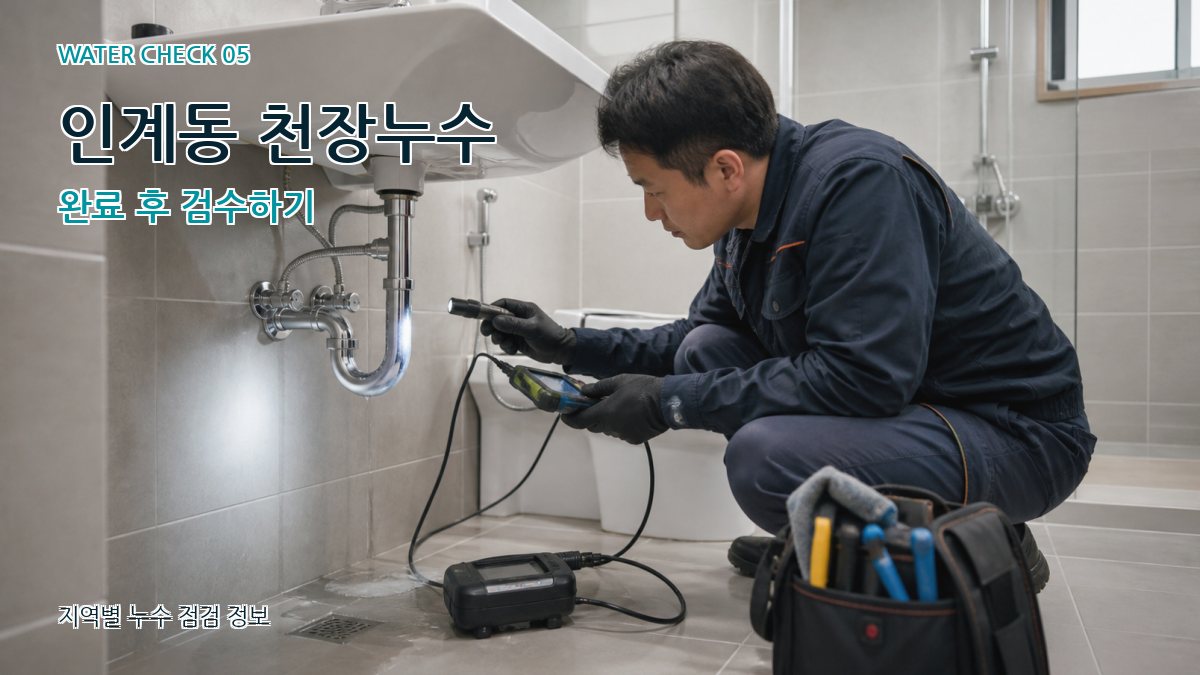 인계동 천장누수 완료 후 검수하기