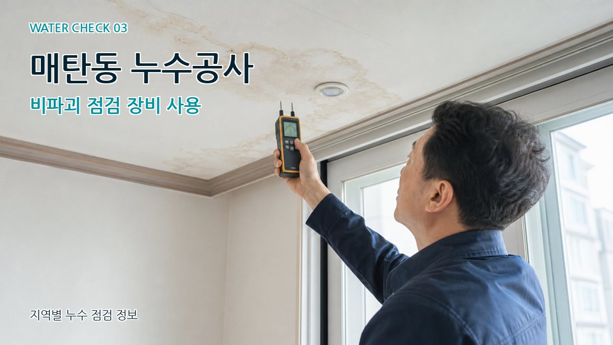 매탄동 누수공사 비파괴 점검 장비 사용