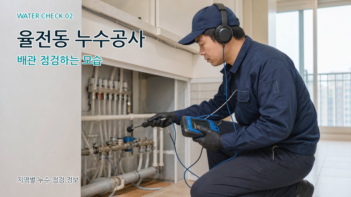 율전동 누수공사 배관 점검하는 모습