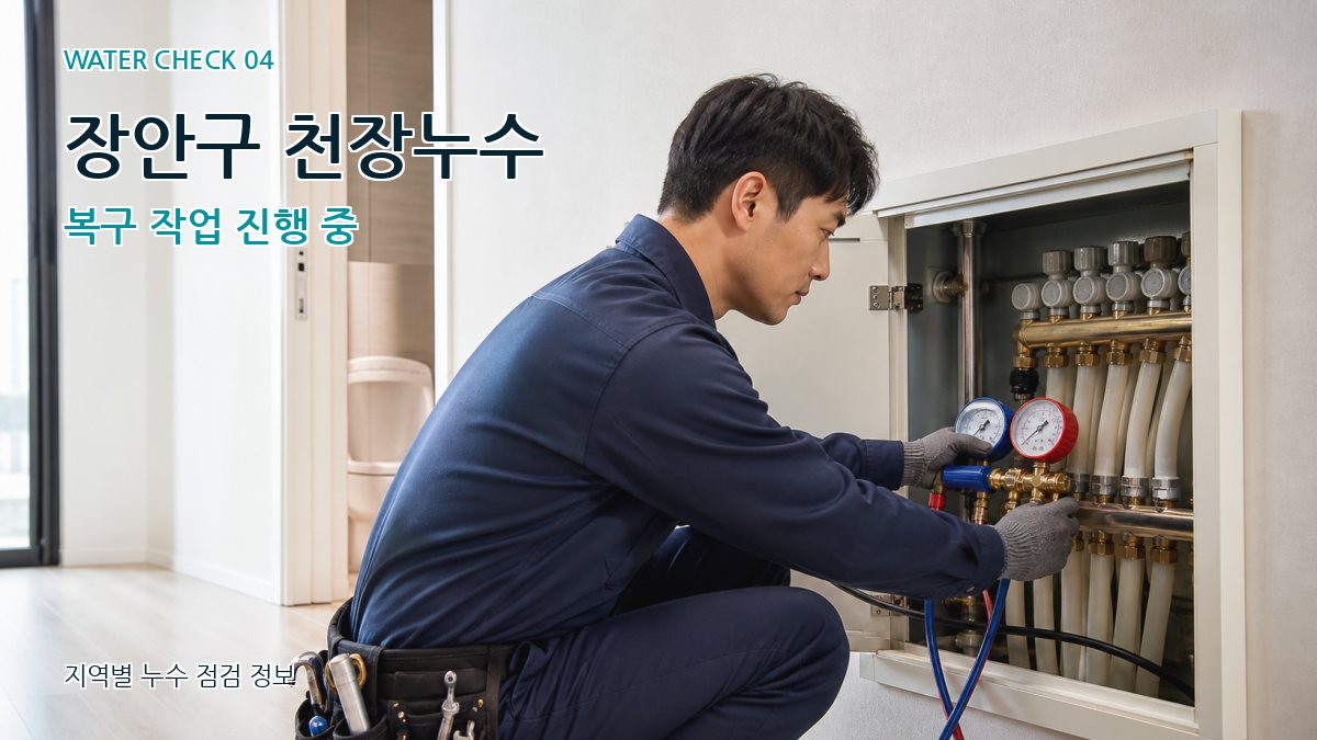 장안구 천장누수 복구 작업 진행 중