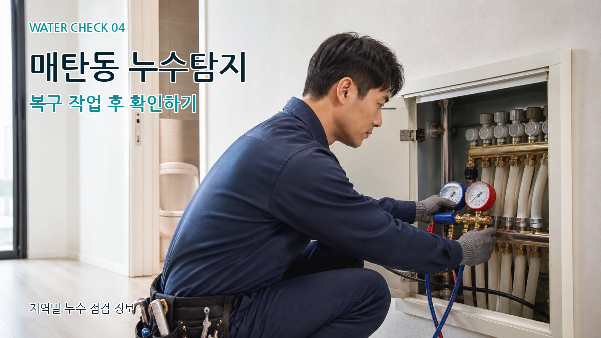 매탄동 누수탐지 복구 작업 후 확인하기