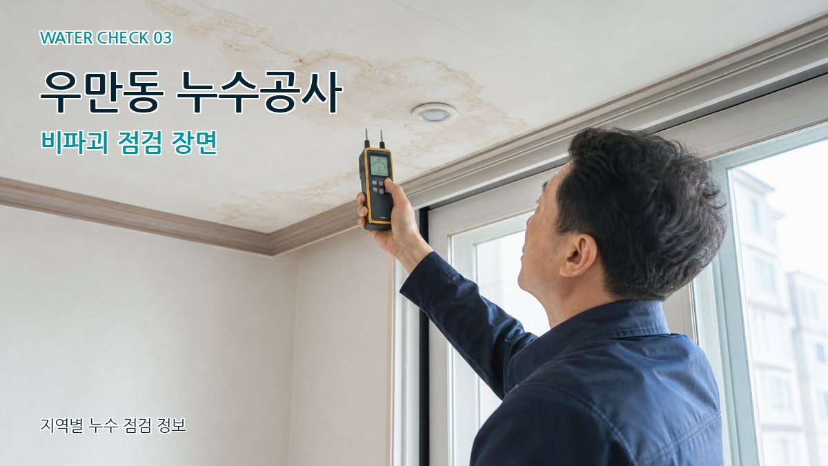 우만동 누수공사 비파괴 점검 장면