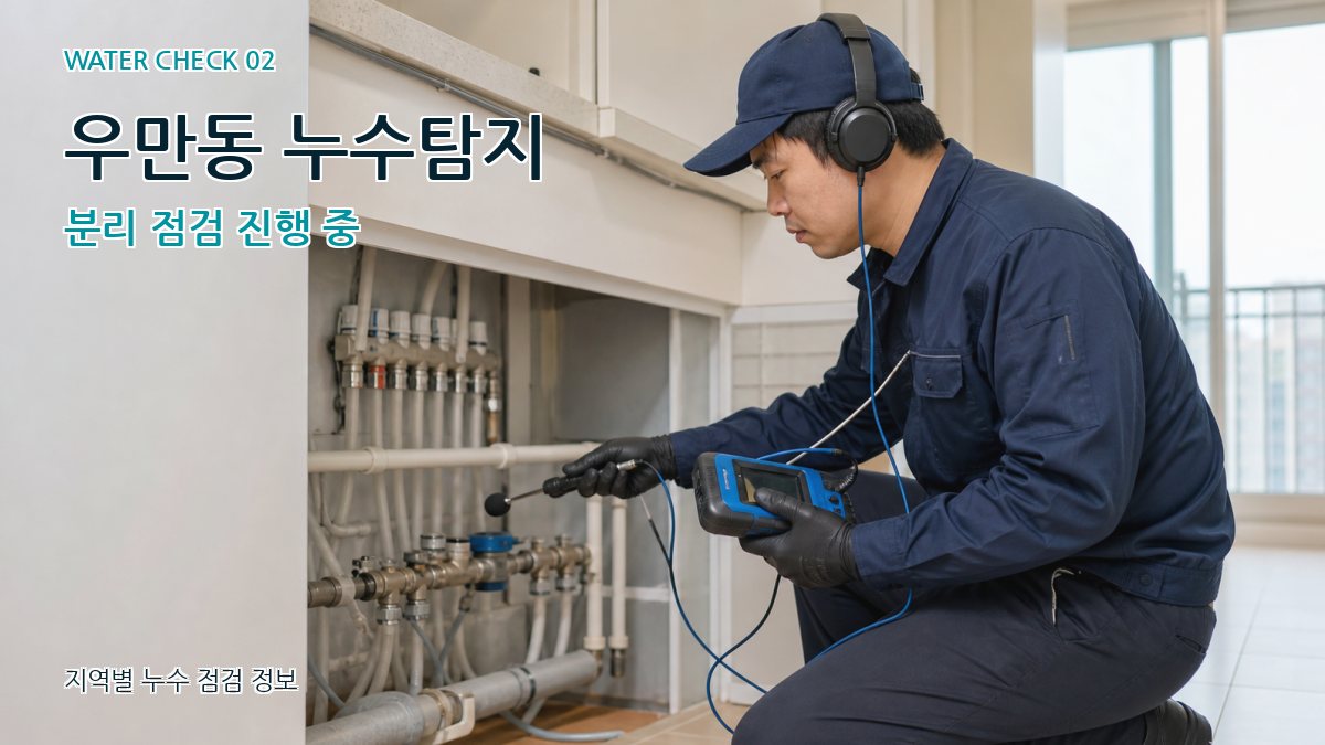 우만동 누수탐지 분리 점검 진행 중